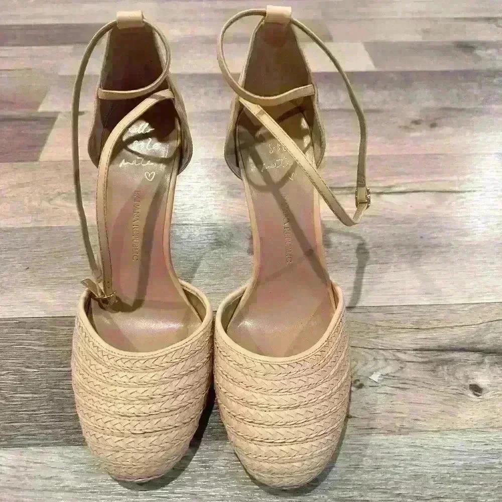 New Banana Republic Pumps Veronica Braided Leather Heels Pumps Size 9.5 - Picture 3 of 6